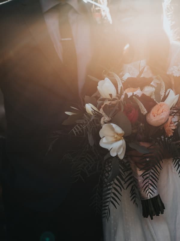 Couple at a wedding reception